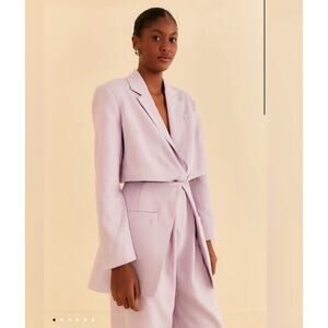 NWT FARM RIO Women's Lilac Lavender Cut Out Blazer Size Medium